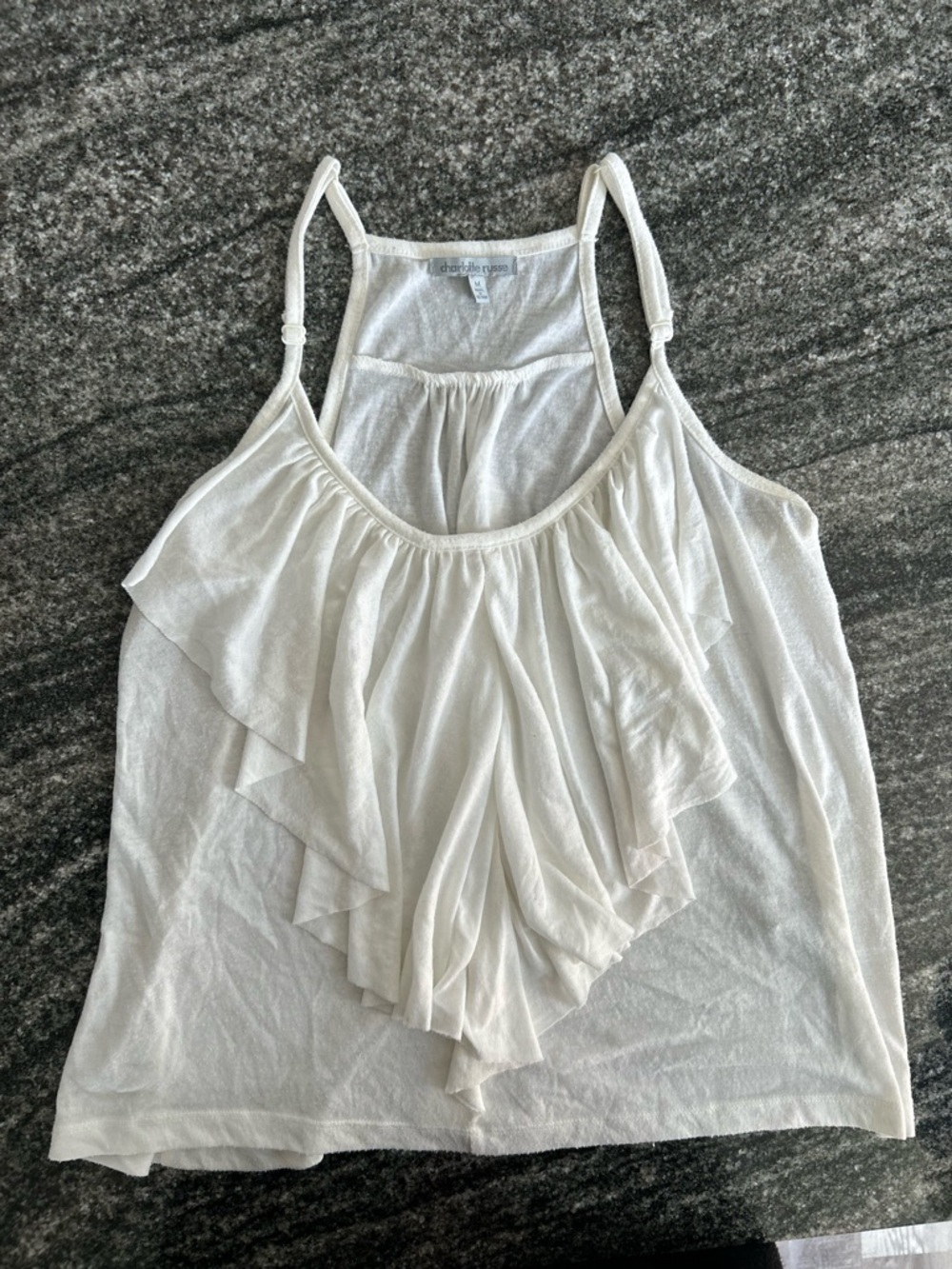 Charlotte Russe White Ruffled Layered Camisole